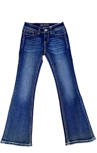 Grace in LA - Steer Head Embroidery Girl Boot Cut | GB51956
