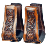 HILASON - Horse Western Saddle Stirrup Leather Floral Stirrups Pair