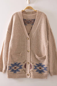 VERY J - Western Horse Intarsia Knit Cardigan