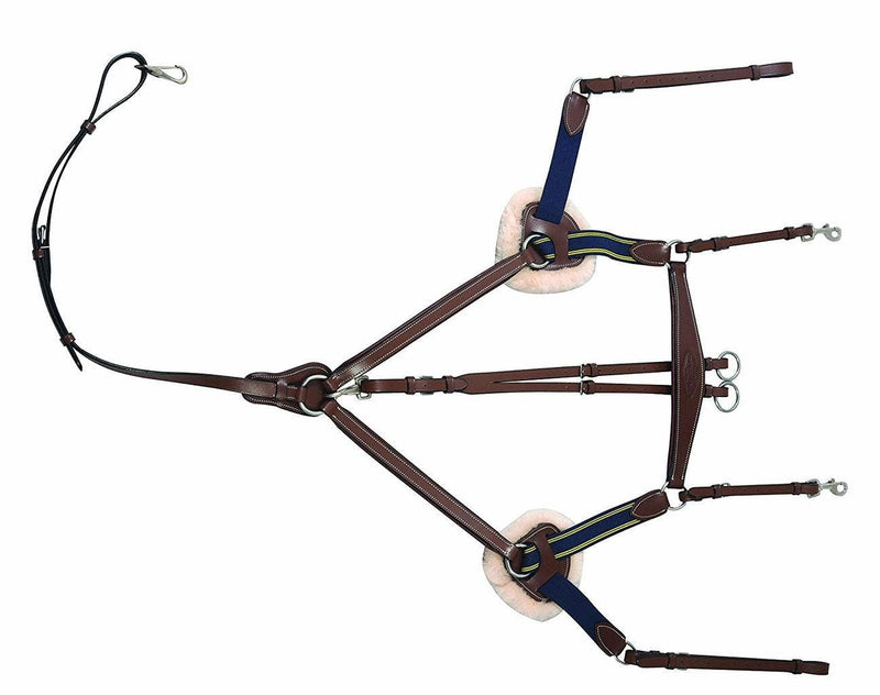 JPC Equestrian - Henri de Rivel Pro 5 Point Elastic Breastplate Martingale