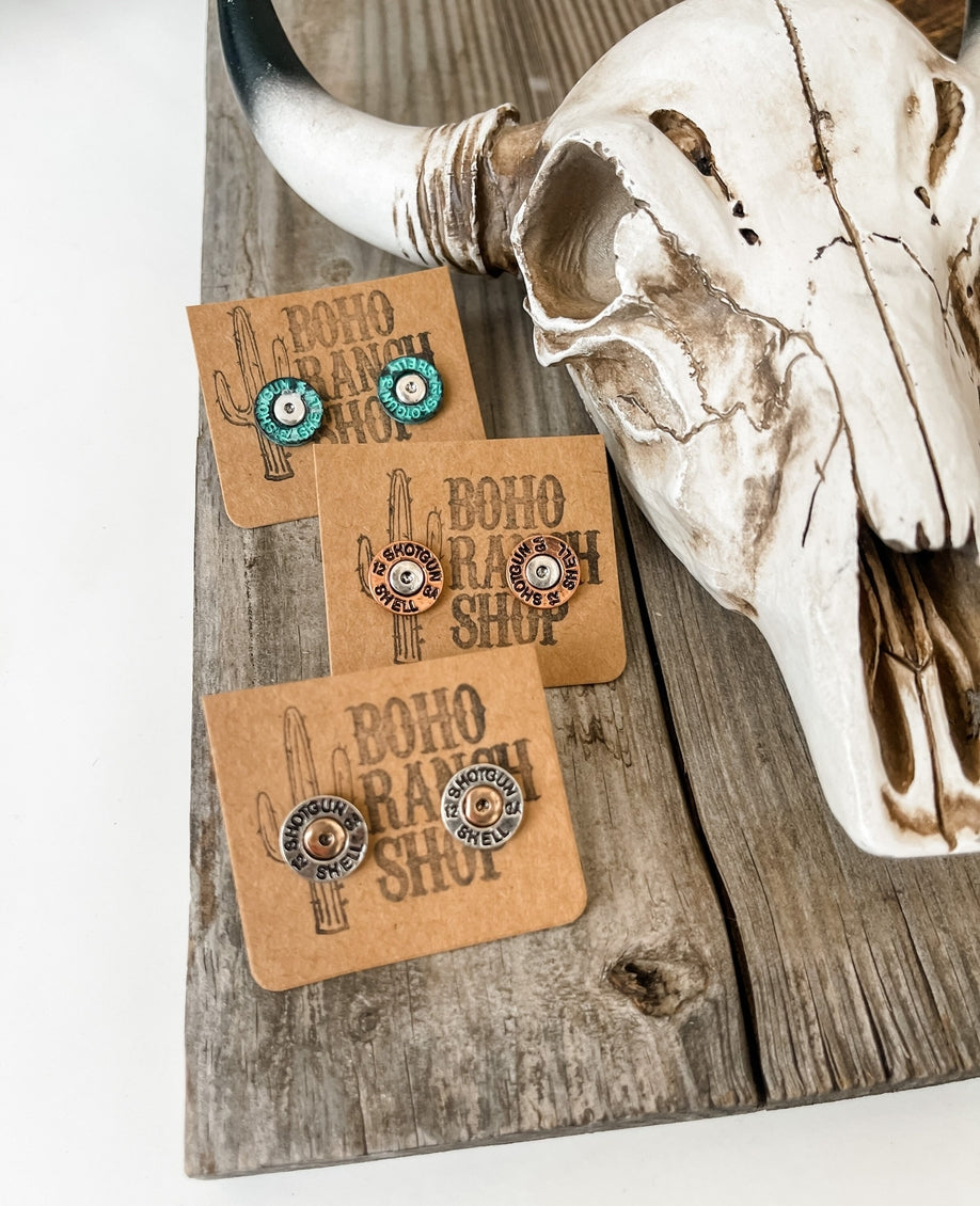 Boho Ranch Western Shot Gun Shell Earrings