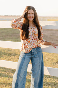 Sterling Kreek Fall Flowers Top - Woman's