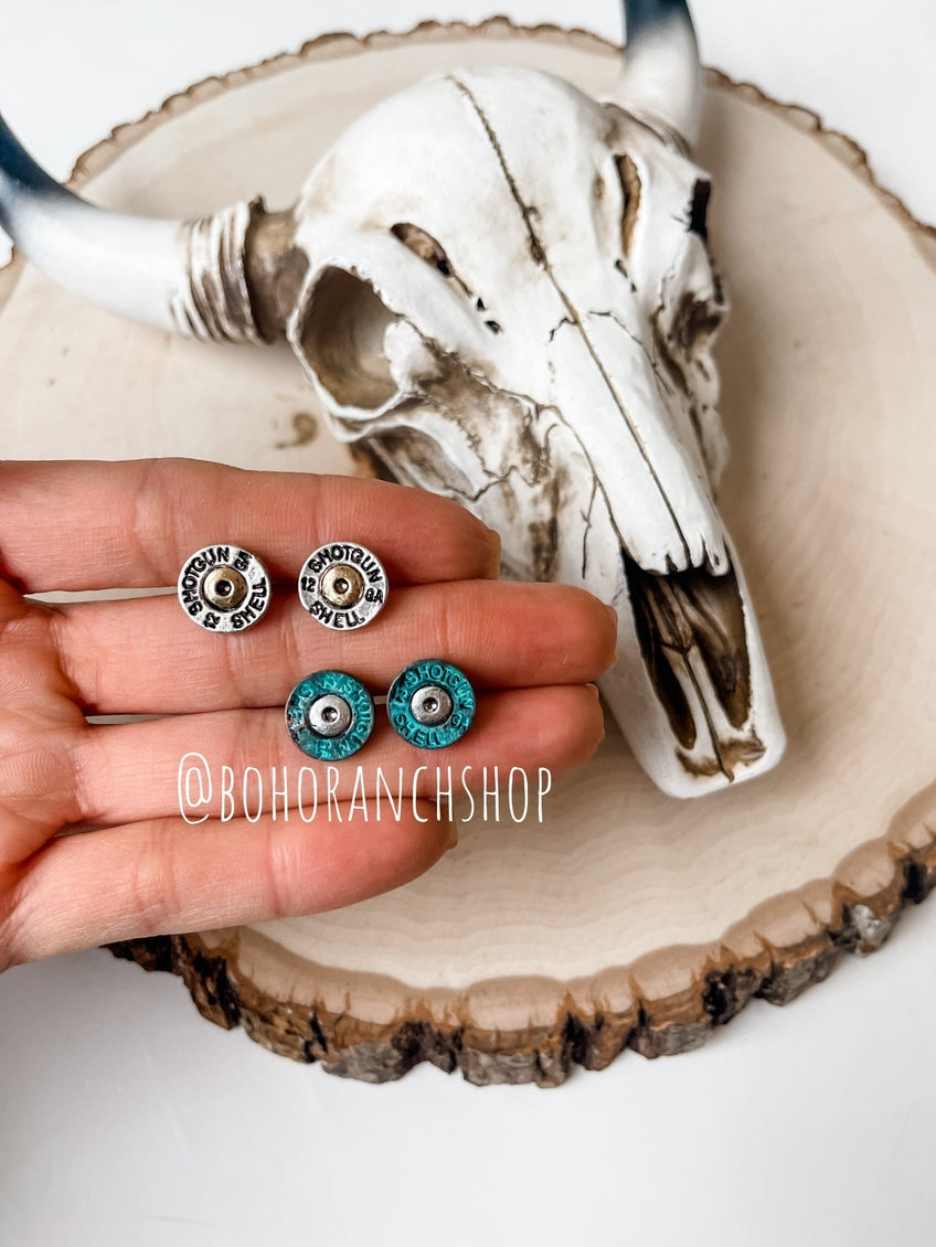 Boho Ranch Western Shot Gun Shell Earrings