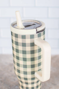 American Farm Company - Evergreen Gingham 40oz Water Tank Tumbler