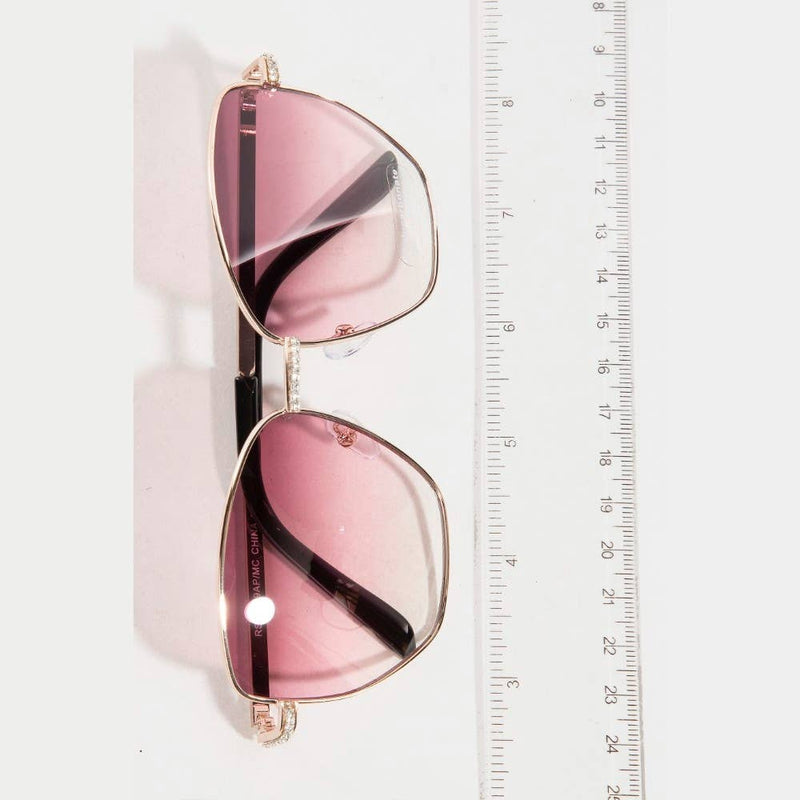 Collections by Fame Accessories - Rhinestone Accent Aviator Sunglasses