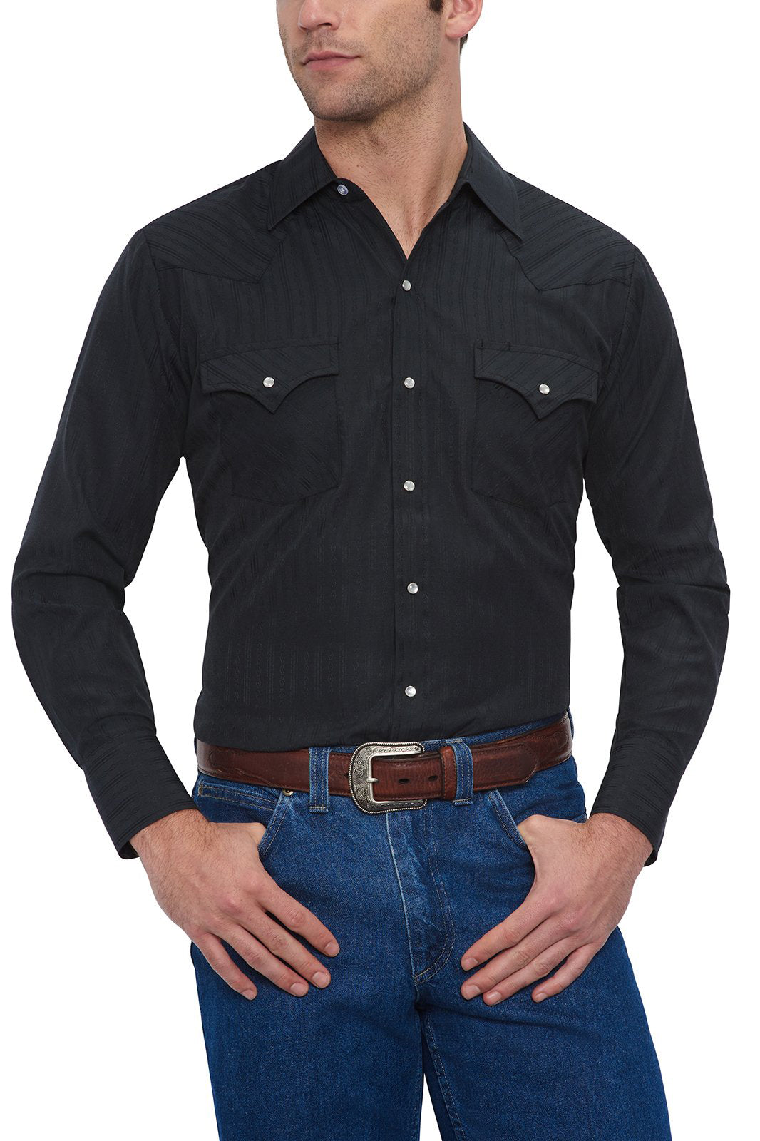 Ely Cattleman Men's Long Sleeve Solid Tone on Tone