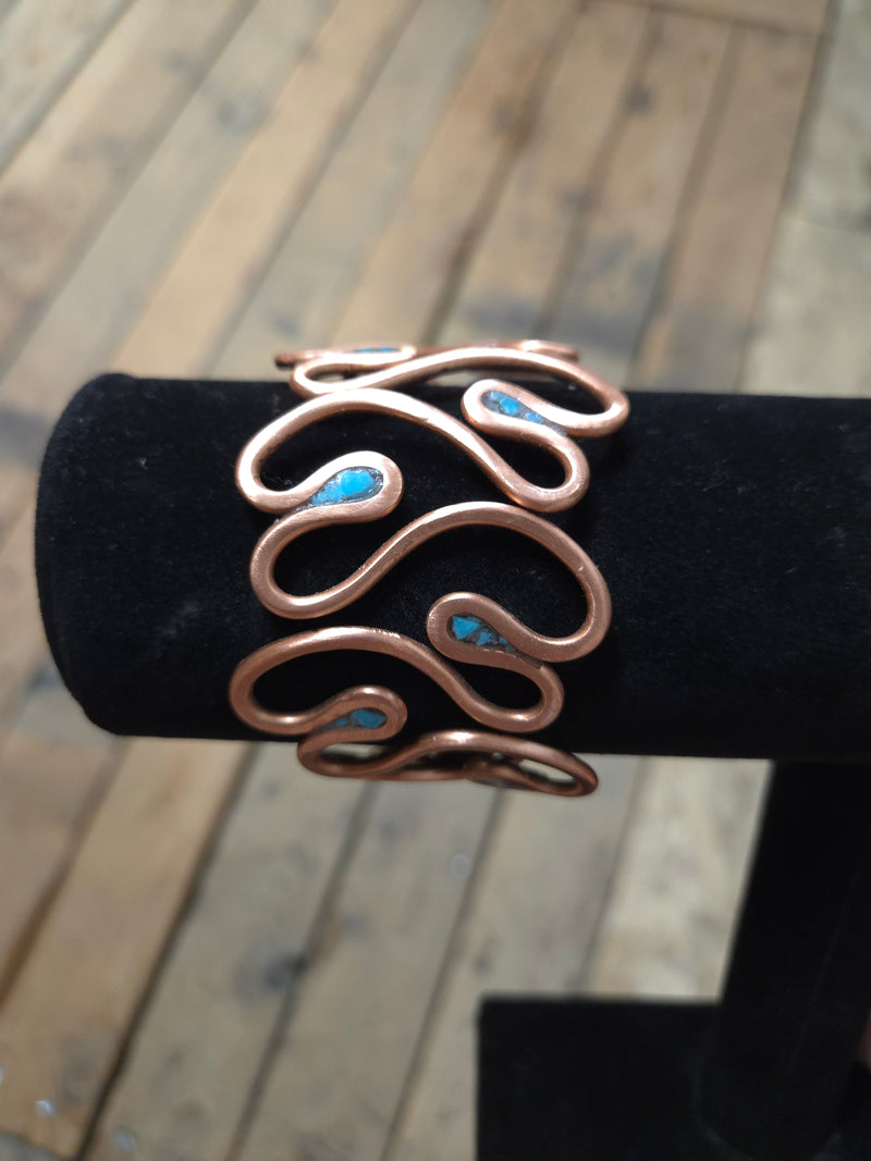 Copper And Silver Wrist Cuffs