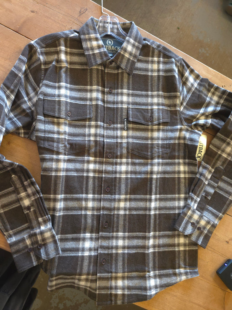 Outback Trading Cotton Plaid - Brown - Men's