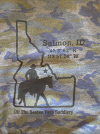 Off The Beaten Path Saddlery - Salmon, Idaho Camo Kids Hoodie