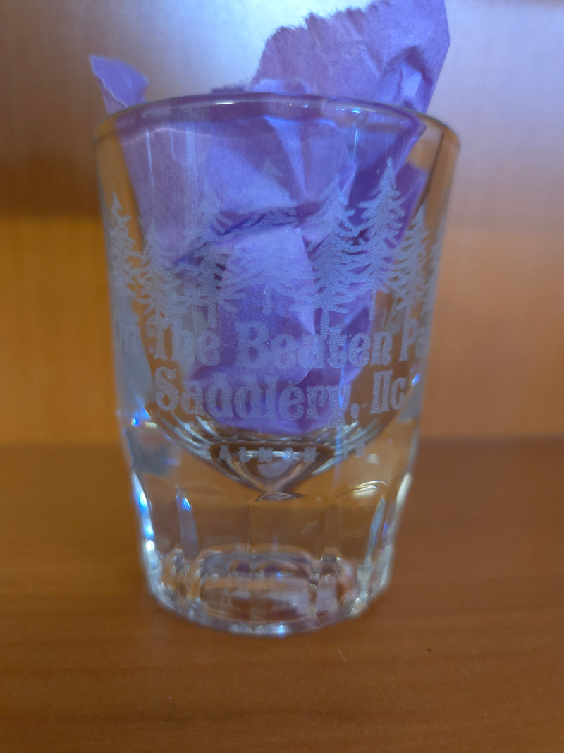 Off The Beaten Path Saddlery Shot Glass