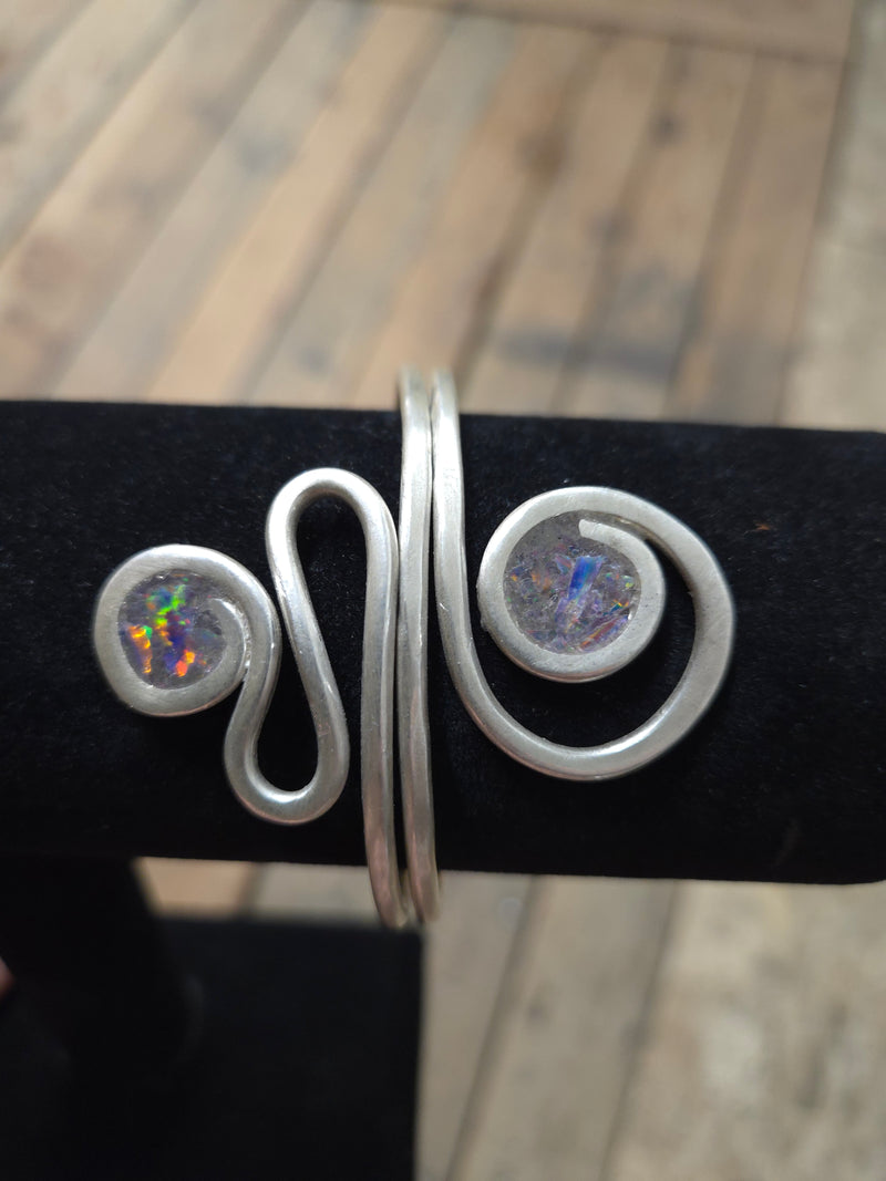 Copper And Silver Wrist Cuffs