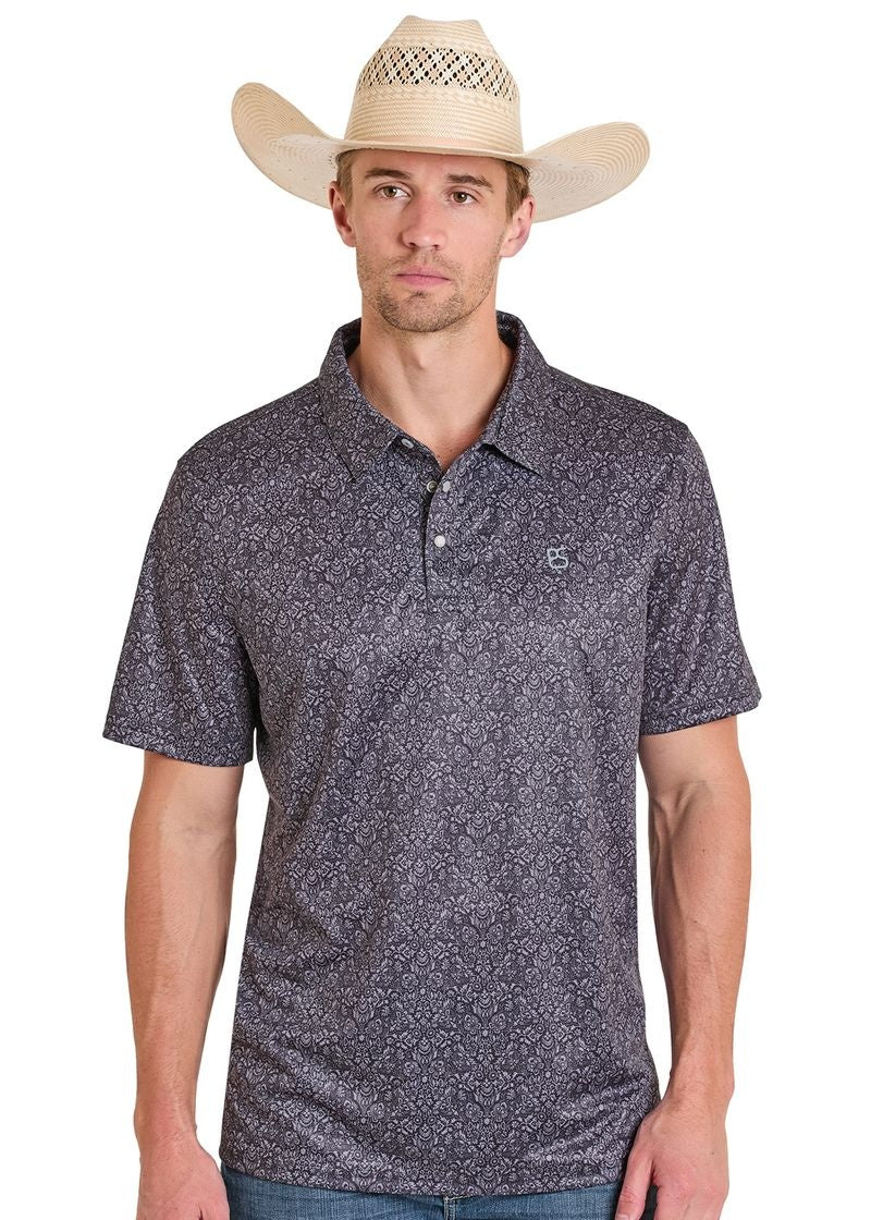 Mens Short Sleeve Polo Snap