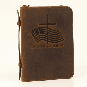 Western Bible Cover with American Flag & Cross
