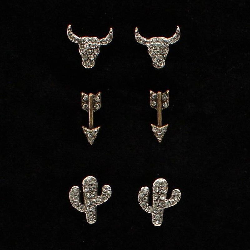 3 Piece Arrow/Cactus Earring Set