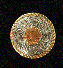 Scarf Slide - Rope Edge Floral Engraved