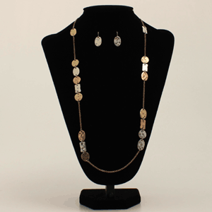 Blazin Roxx Silver, Gold and Copper Squares Jewelry Set