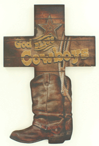 Western Moments God Bless Cowboys Cross Boot