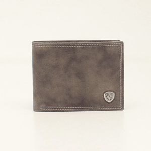 Ariat® Men's Distressed Brown Shield ConchoBifold Wallet