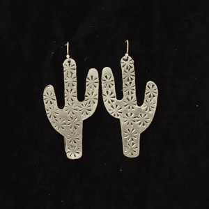 Silver Strike Floral Cactus Earrings