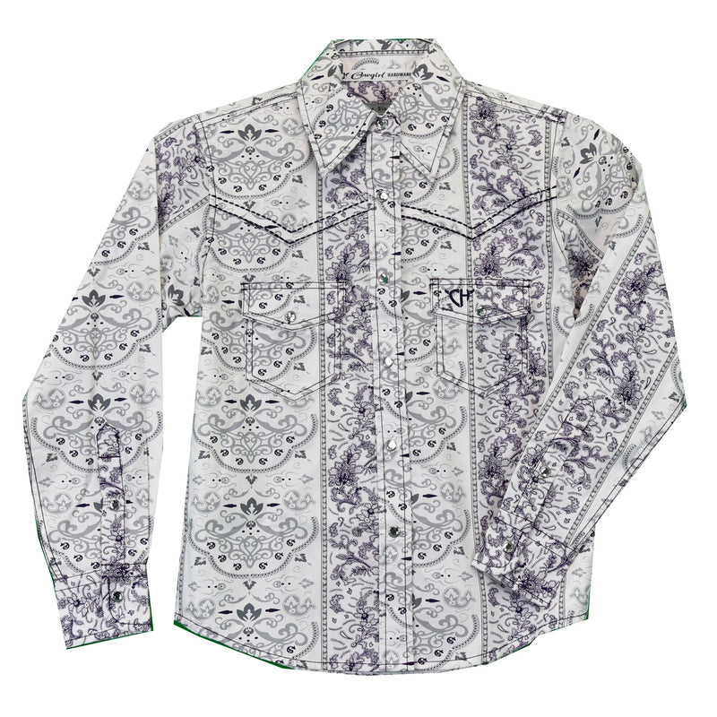 Youth Vine Floral Long Sleeve Shirt