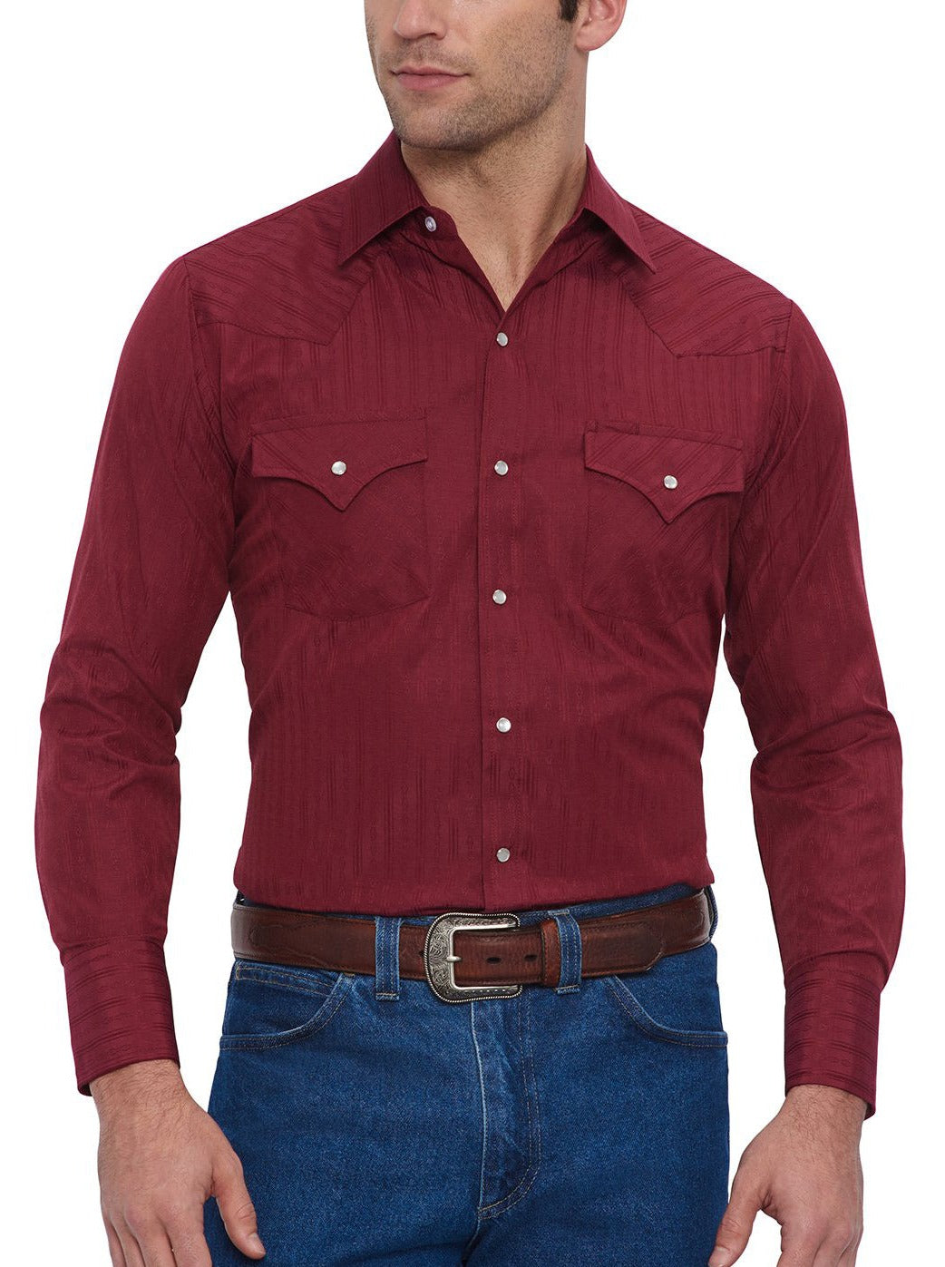 Ely Cattleman Men's Long Sleeve Solid Tone on Tone