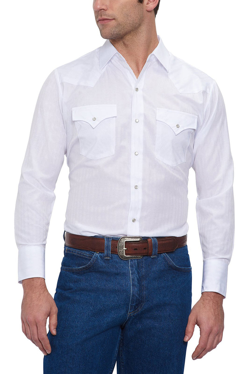 Ely Cattleman Men's Long Sleeve Solid Tone on Tone