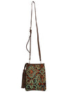DARK BROWN AND TURQUOISE CROSSBODY PURSE